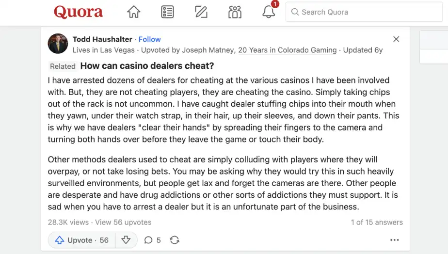 Discussion on the Quora about the honesty of the dealer's work