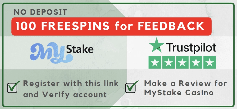 My Stake casino limited no deposit bonus for trustpilot review