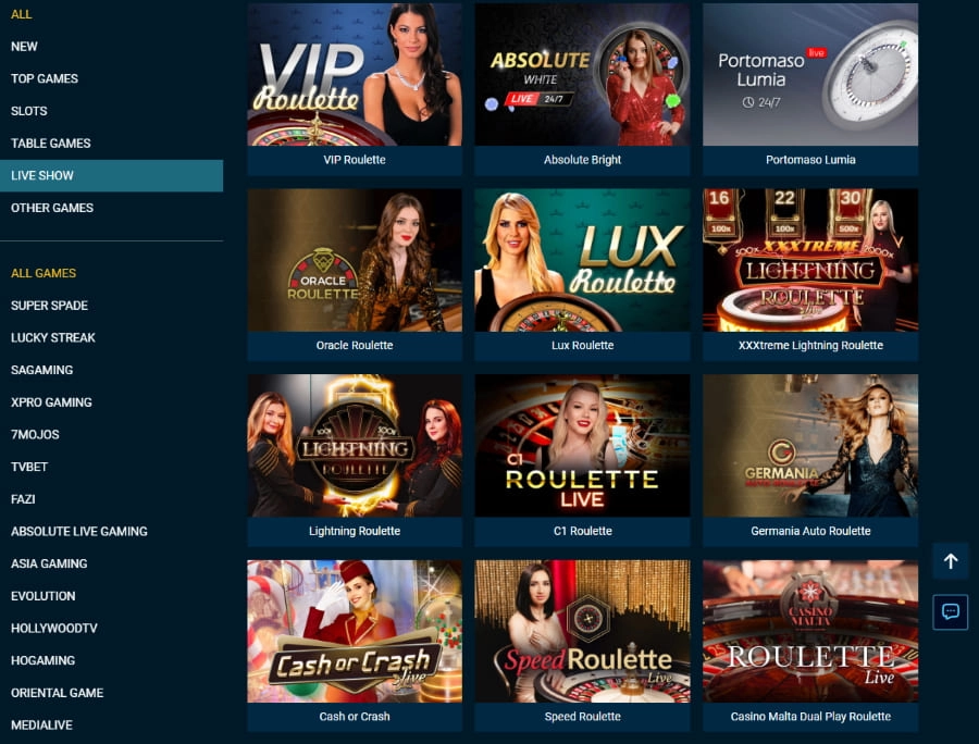 Maximum Casino table games