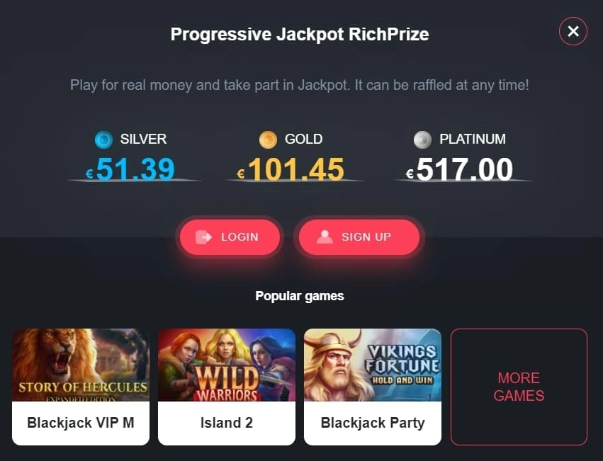 richprize progressive jackpot