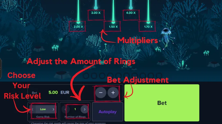Aquarings casino gameplay